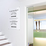 Print a portrait-format company sign