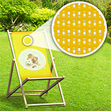 Print deck chairs with mesh banner