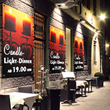 Design XXL PVC banner in portrait format