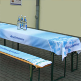 Custom tablecloths for beer tables of the beer tent set