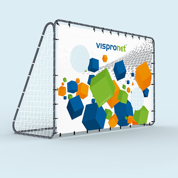Football goal with target wall