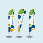 Shaped table banner Shaped table banner