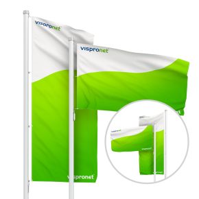 Double-layered flag, in portrait and landscape format