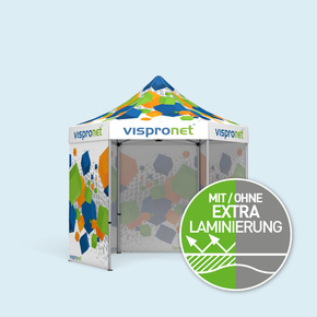 Pop-up tent / pop-up pavilion hexagon, with print