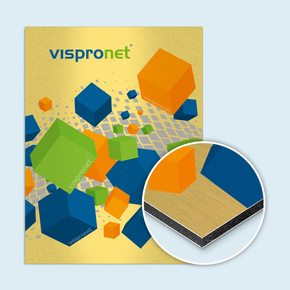 Brushed Aluminium Composite Signs, Gold