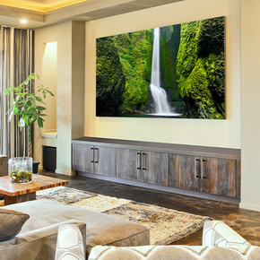 Textile poster with wall frame