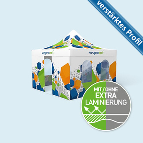 Size 4 x 4 m, with/without walls, with print