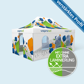 Size 4 x 6 m, with/without walls, with print