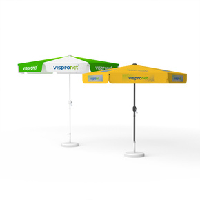 Promotional parasols with crank handle