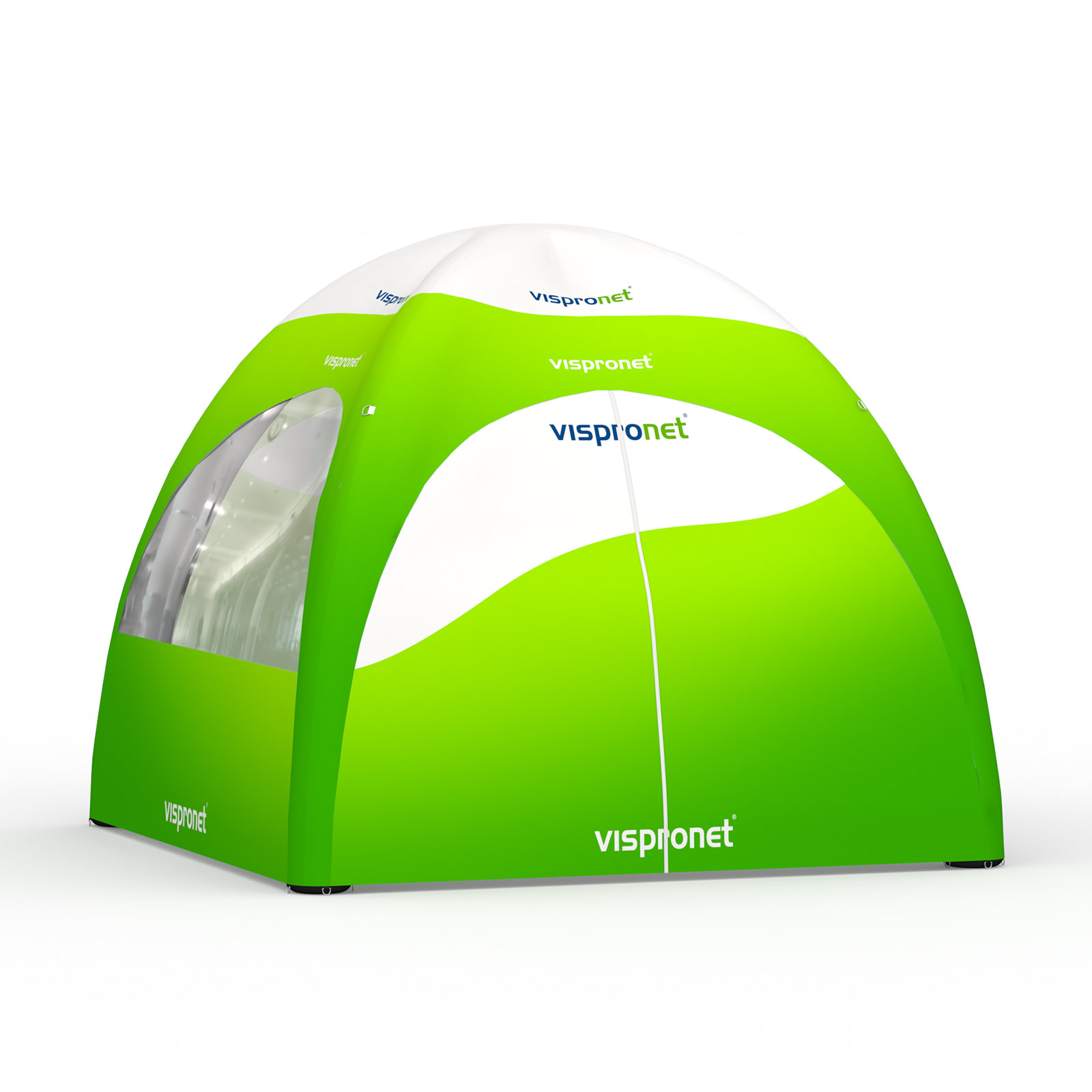 1 solid wall, 2 walls with panoramic windows, 1 wall with entry zipper