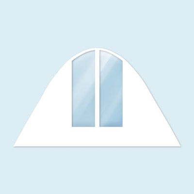 Wall star tent with arched windows, narrow, white