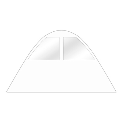 Wall with trapezoidal windows for star tent, white