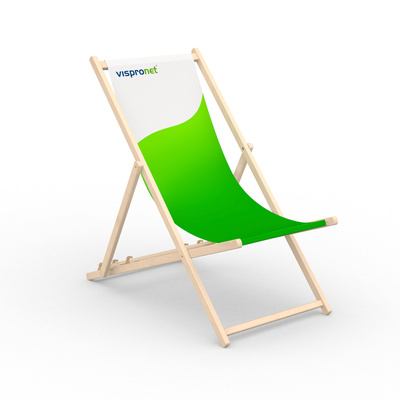 Wooden deck chair, without armrest