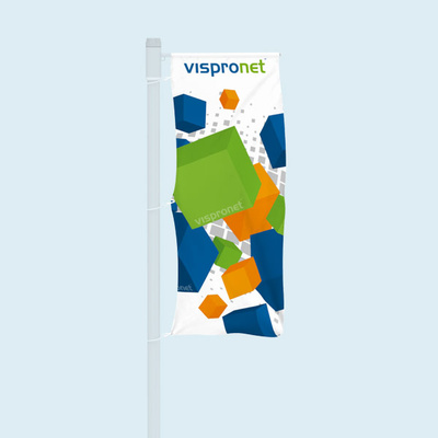Flags in portrait format with sleeve for banner arm