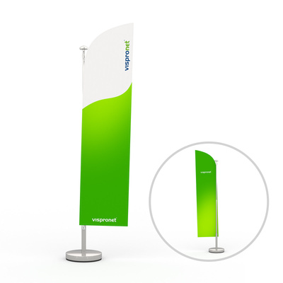 Table banner with straight lower edge