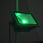 LED Floodlight RGB: Color example green (16 colors selectable)