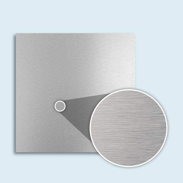 brushed texture, brushing direction transverse, detail: 8x magnification