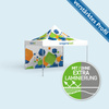 Premium Folding Tent 4 x 4 m with 1 Wall, with Print