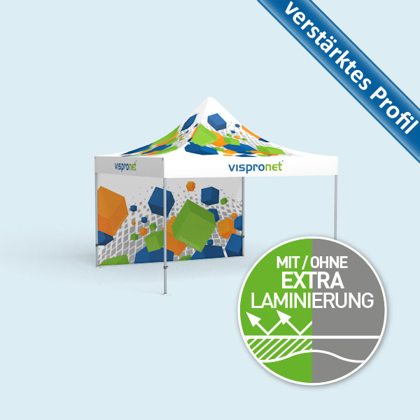 Premium Folding Tent 4 x 4 m with 1 Wall, with Print