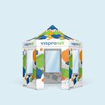 Select Hexagon Folding Tent with Custom-Printed Canopy and Tent Walls
