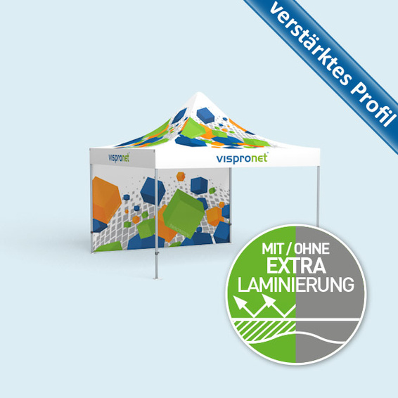 Premium Folding Tent 4 x 4 m with 1 Wall, with Print