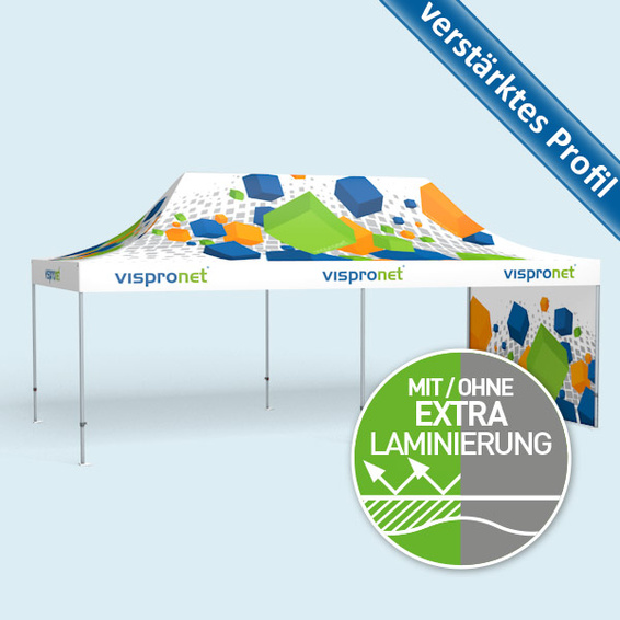 Premium Folding Tent 4 x 8 m with One Wall, Width 4 m