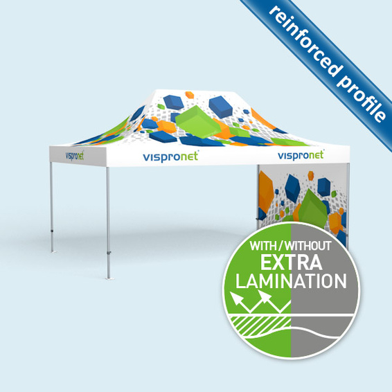Pop Up Premium 3 x 4,5 m with 1 printed wall (print inside)