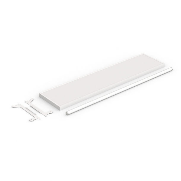 Scope of delivery: brochure holder with clothes rail 100 cm / slot profile