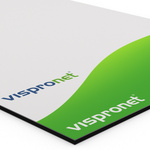 Poster made of aluminum composite panels, corner detail