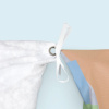 Square bean bag, attachment of the inner liner to the inside of the printed part