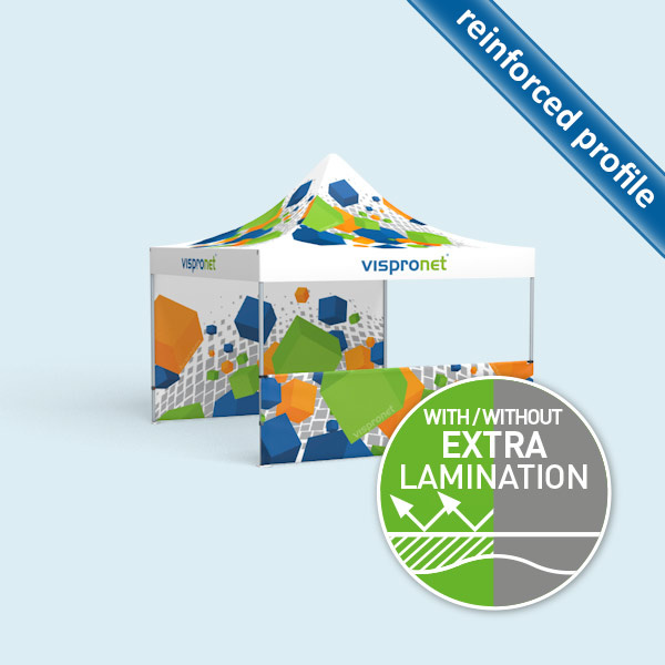 Pop-up Tent Premium 3 x 3 m, 2 walls with print