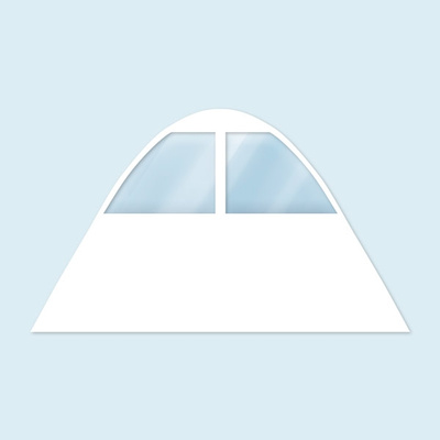 Wall star tent with trapezoid windows, white