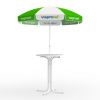 Umbrella hole drilling with cover: Standing table usable with or without small umbrella