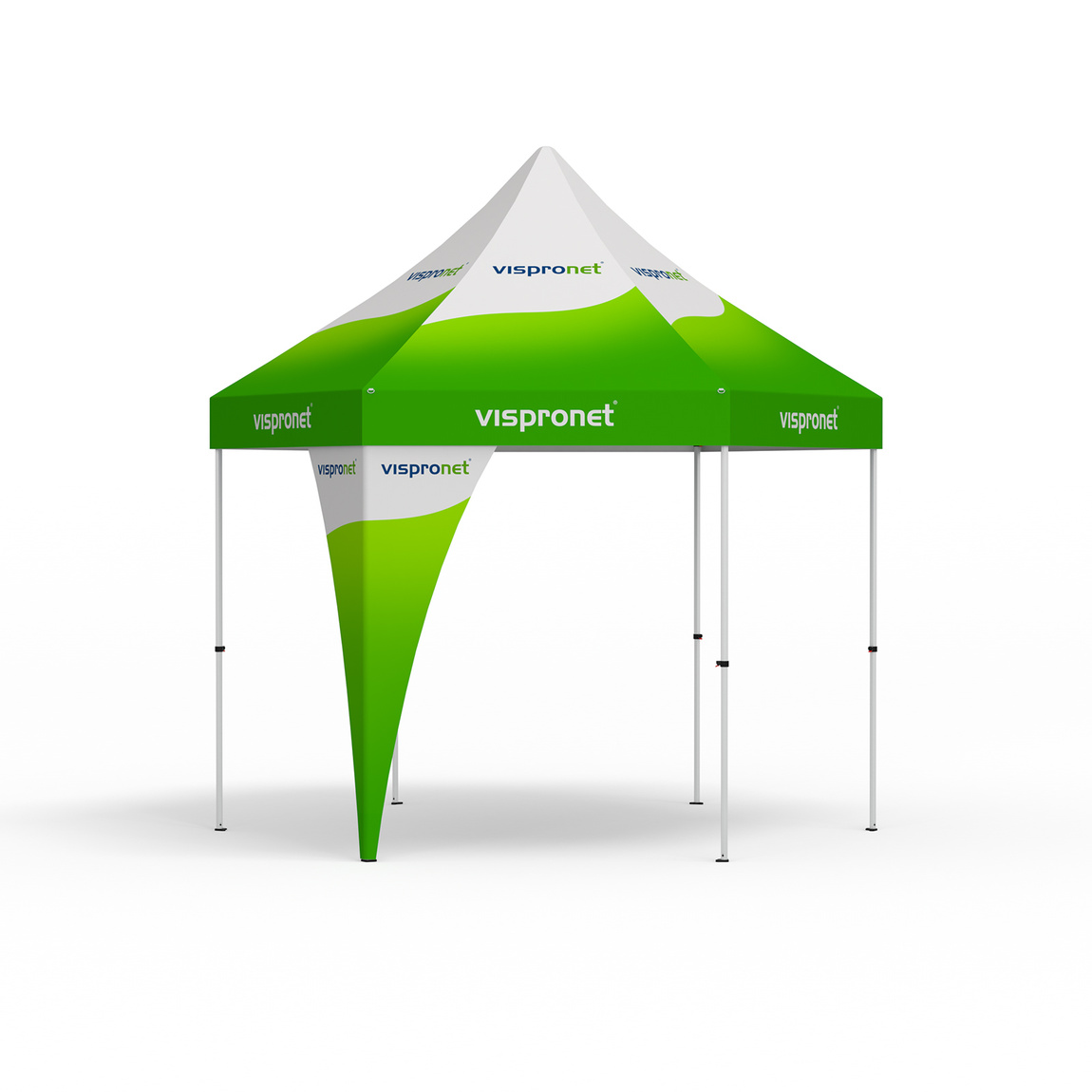 Corner Banner Hexagon Curved, Single, with Print