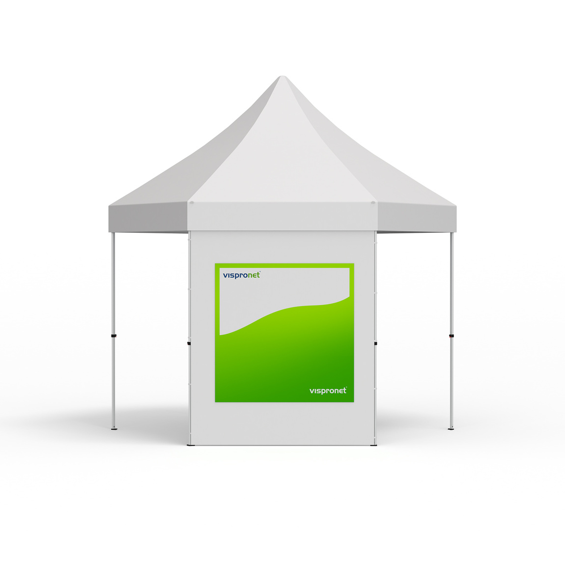 Interchangeable banners, square, for tent walls, with print