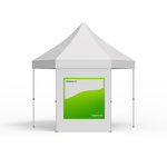 Interchangeable banners, square, for tent walls, with print