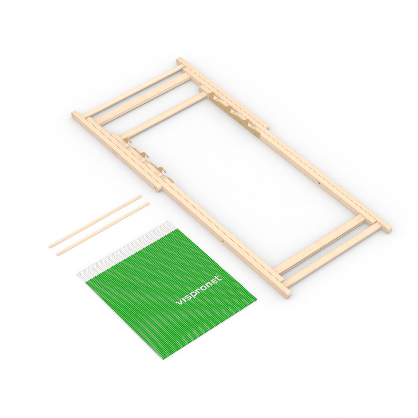 Deck chair without armrests, folded, cover supplied separately