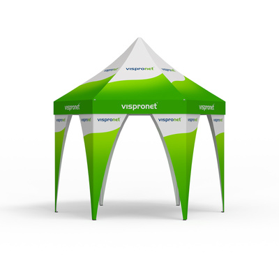 Leg banner Hexagon curved, set of 6 with print