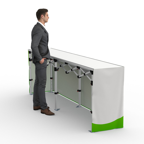 Aluminum Folding Table with Band - Backside, Folding Table: 290x55 cm