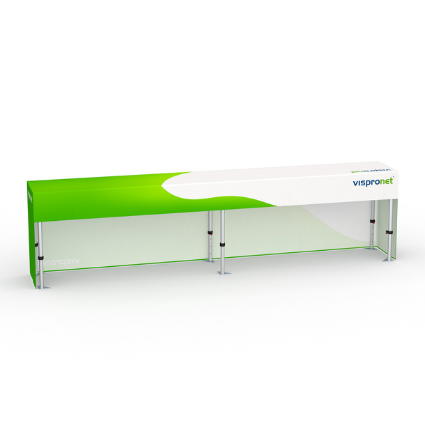 Folding Table Aluminum with Cover, Short Back, Folding Table: 380x55 cm