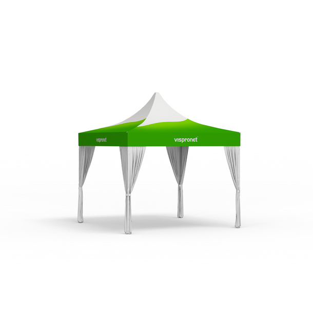 Folding Pavilion Select 3 x 3 m, complete with 4 white decorative scarves