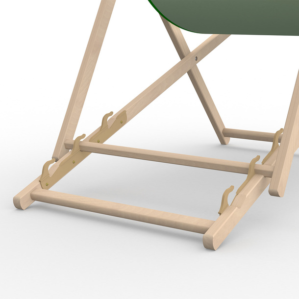 Deck chair, 3-level height adjustable, detail: plastic safety clip
