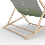 Deck chair, 3-level height adjustable, detail: plastic safety clip