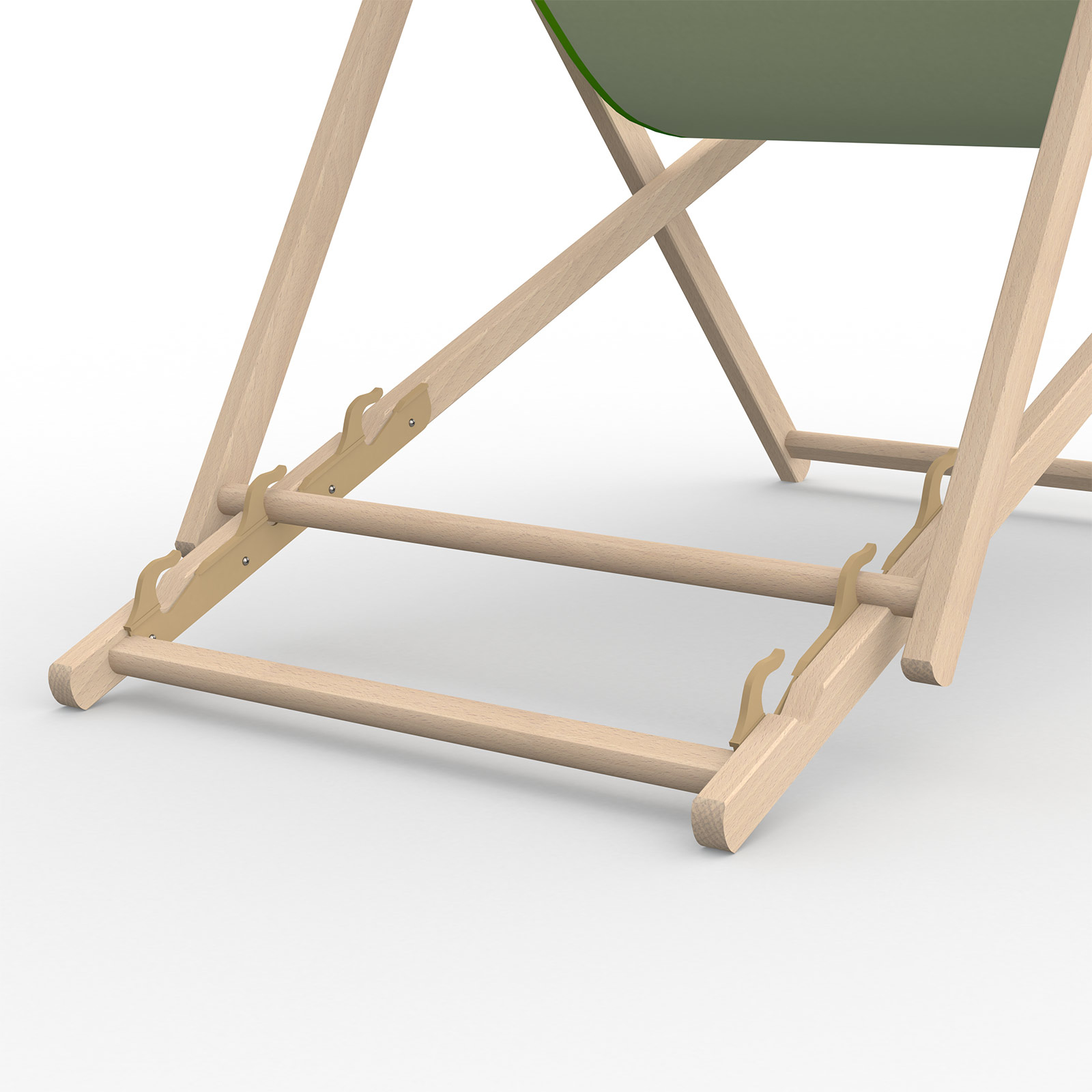 Deck chair, 3-level height adjustable, detail: plastic safety clip