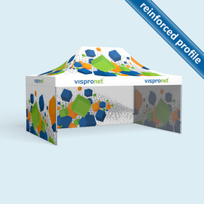Pop Up Tent Premium 4 x 6 m, 3 walls with print