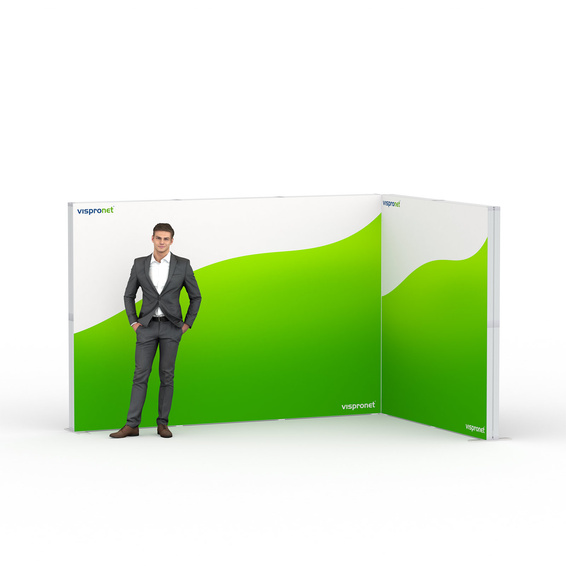 Lightbox flex – corner module, system width: 300 cm x 200 cm