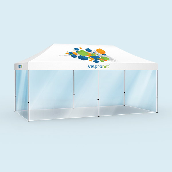 Folding Tent Select 3 x 6 m with 4 Solid Walls, Transparent