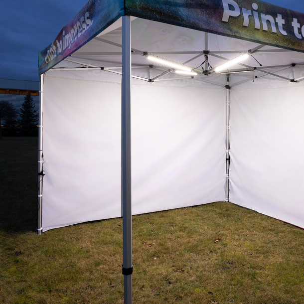 Universal LED lighting kit for pop-up tents - uniform, even illumination downward