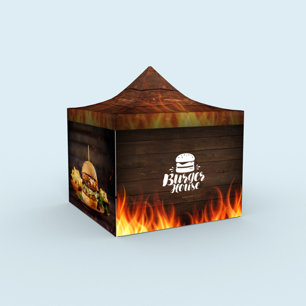 Premium Pop-up Tent: fully printable in digital print across the entire surface