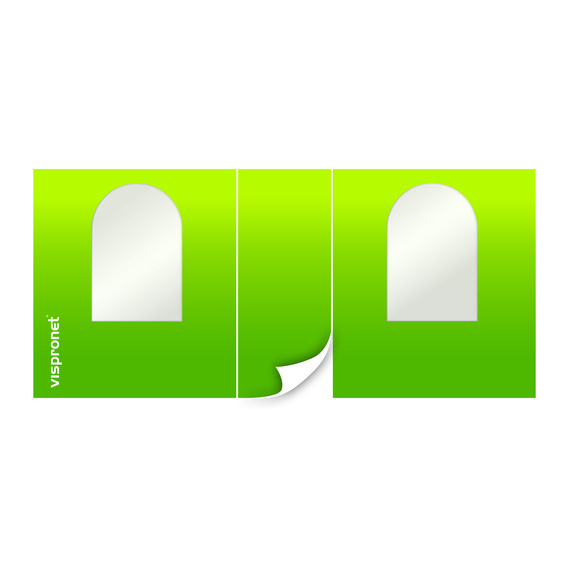 Wall with central door, side sections with windows or round windows